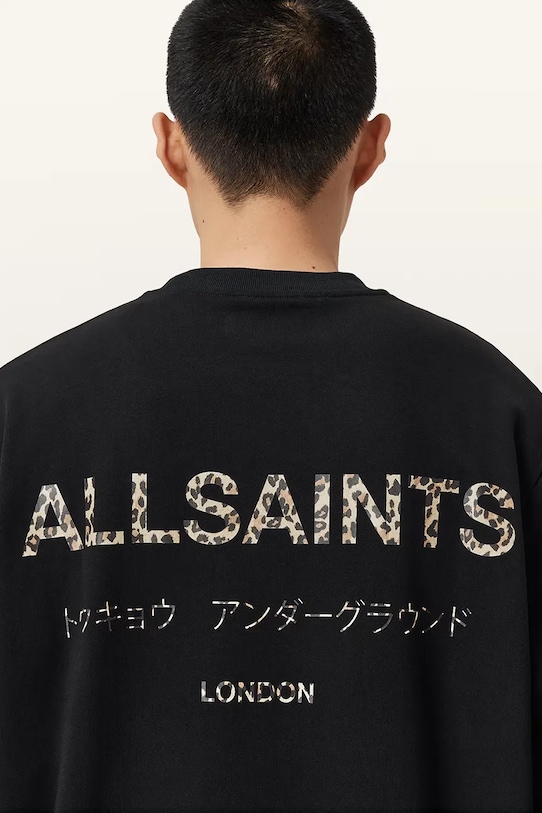 AllSaints bluza bawełniana UNDERGROUND M033NB czarny