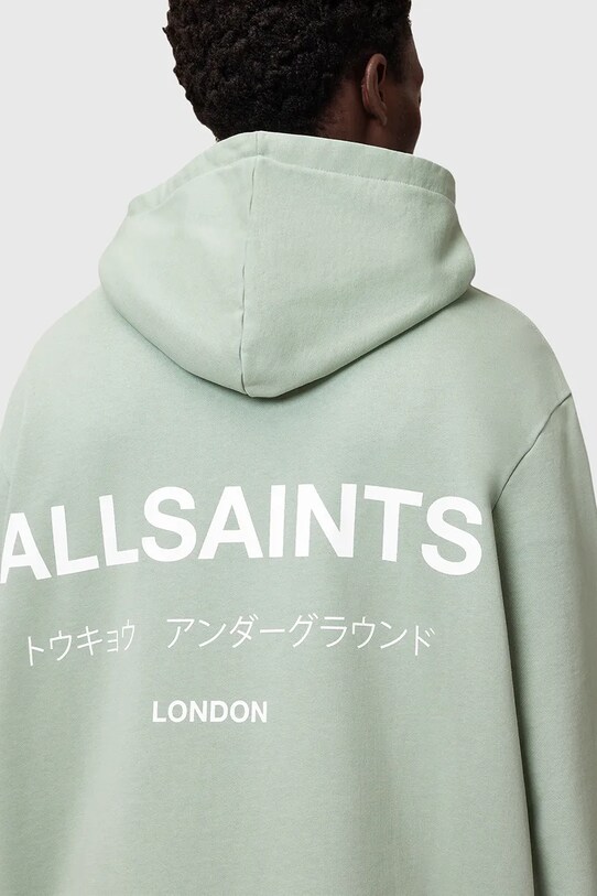 Одяг Бавовняна кофта AllSaints UNDERGROUND M034NB зелений
