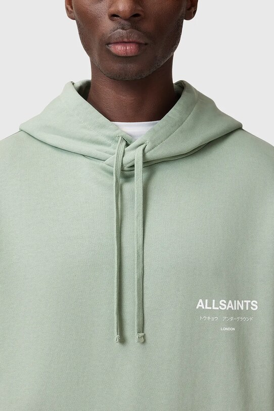 Бавовняна кофта AllSaints UNDERGROUND зелений M034NB