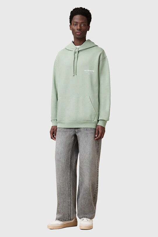 Бавовняна кофта AllSaints UNDERGROUND M034NB зелений