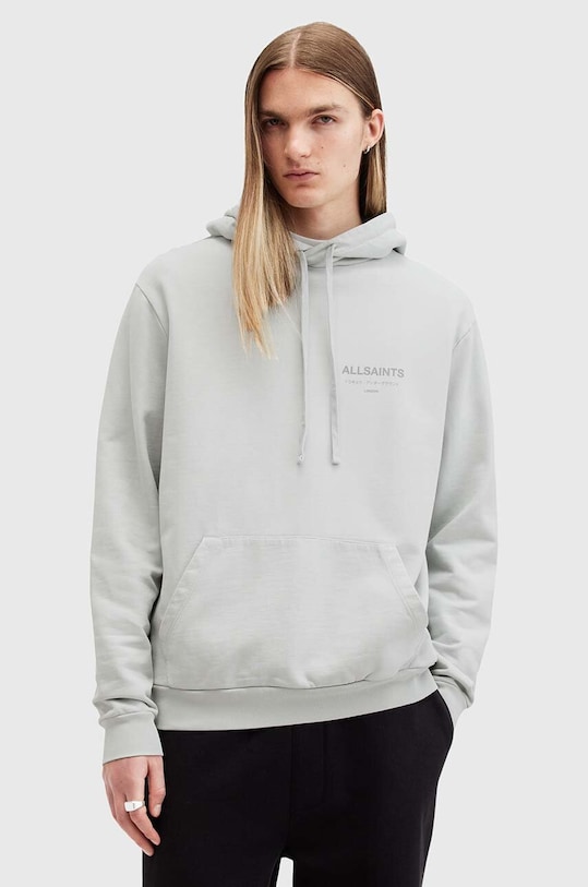AllSaints hanorac de bumbac UNDERGROUND print gri M034NB