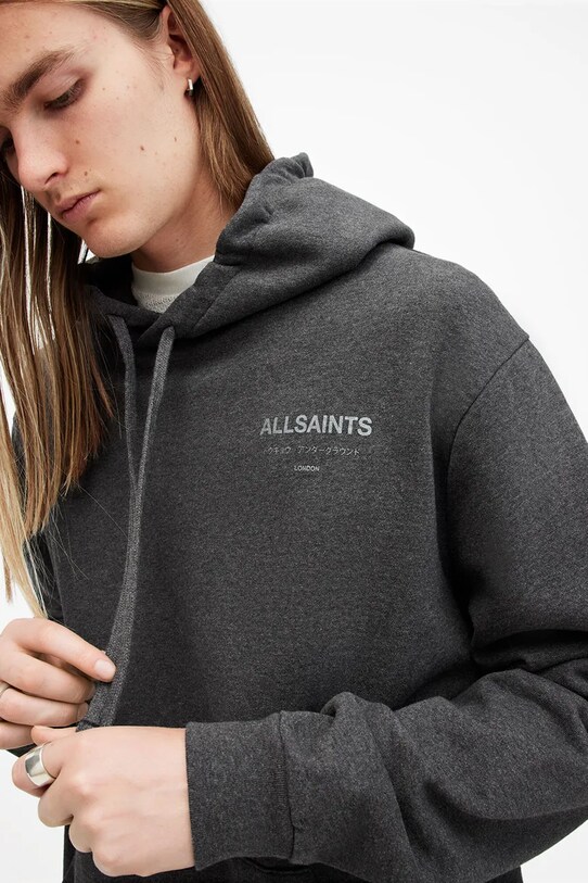 Βαμβακερή μπλούζα AllSaints UNDERGROUND γκρί M034NB