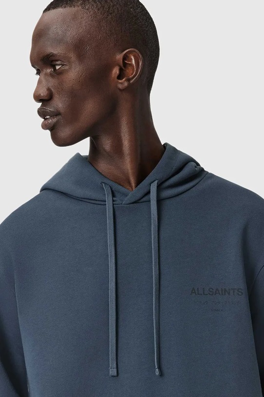 Хлопковая кофта AllSaints UNDERGROUND голубой M034NB