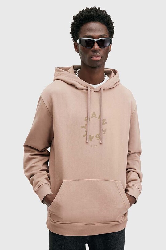 Хлопковая кофта AllSaints TIERRA с капюшоном бежевый M036NB
