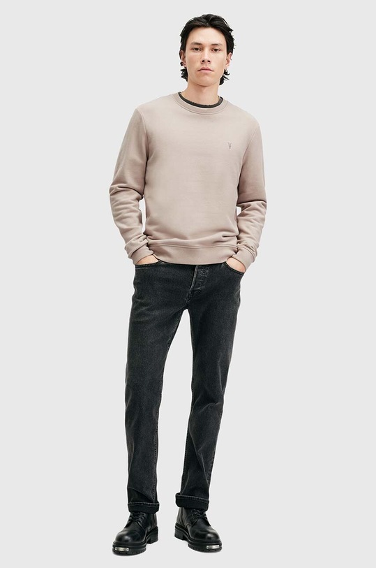 AllSaints bluza bawełniana RAVEN CREW beżowy M037NB