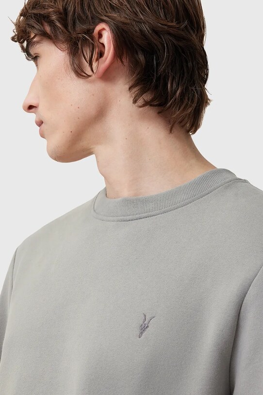 Βαμβακερή μπλούζα AllSaints RAVEN CREW M037NB γκρί SS25