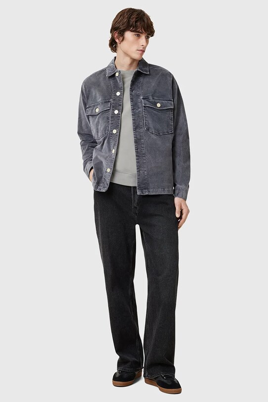 Βαμβακερή μπλούζα AllSaints RAVEN CREW γκρί M037NB