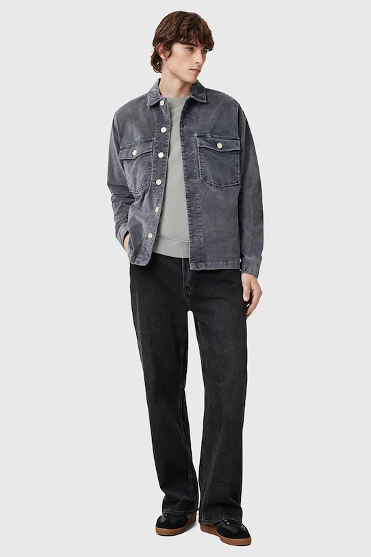 Βαμβακερή μπλούζα AllSaints RAVEN CREW γκρί M037NB