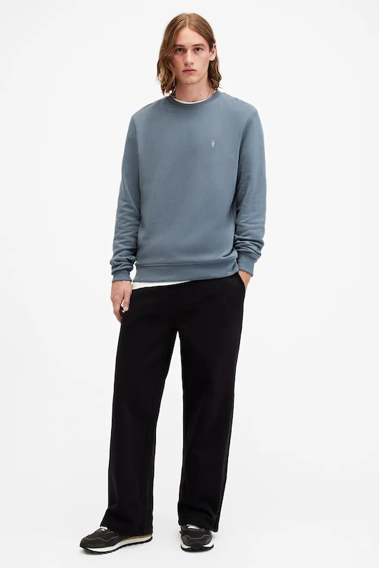 Îmbrăcăminte AllSaints hanorac de bumbac RAVEN CREW M037NB albastru