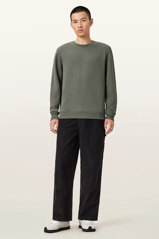 AllSaints bluza bawełniana RAVEN CREW zielony M037NB