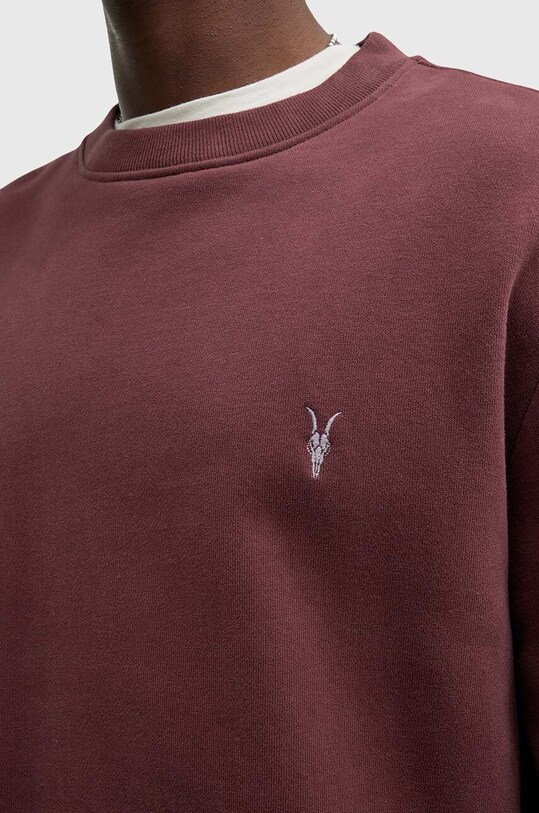 Хлопковая кофта AllSaints RAVEN CREW M037NB бордо SS25