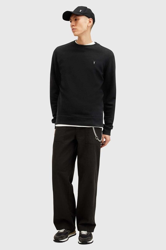 AllSaints bluza bawełniana RAVEN CREW M037NB czarny