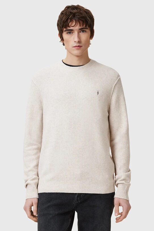 Μάλλινη μπλουζα AllSaints STATTEN Planet friendly μπεζ M039KA