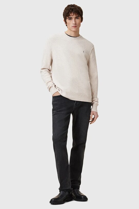 Μάλλινη μπλουζα AllSaints STATTEN M039KA μπεζ