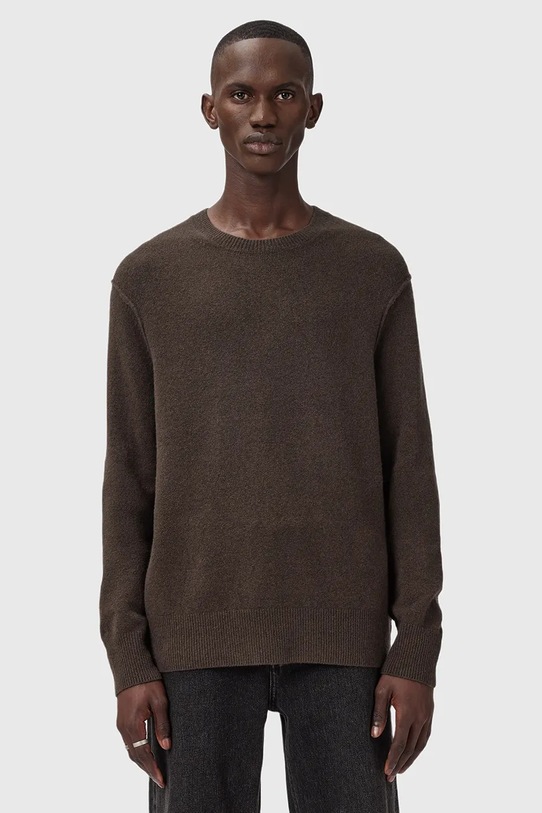 Odzież AllSaints sweter z dodatkiem wełny M039KA brązowy