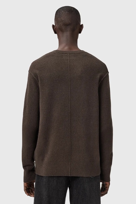 AllSaints sweter z dodatkiem wełny brązowy M039KA