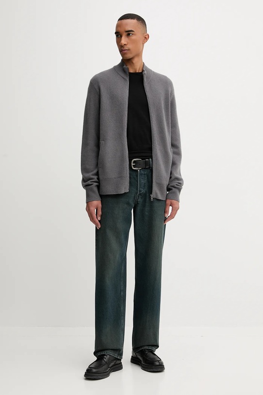 Vlněná mikina AllSaints STATTEN M073KB šedá AW25