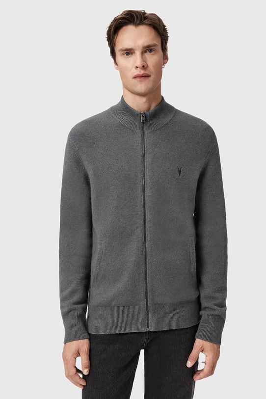 Vlněná mikina AllSaints STATTEN M073KB šedá