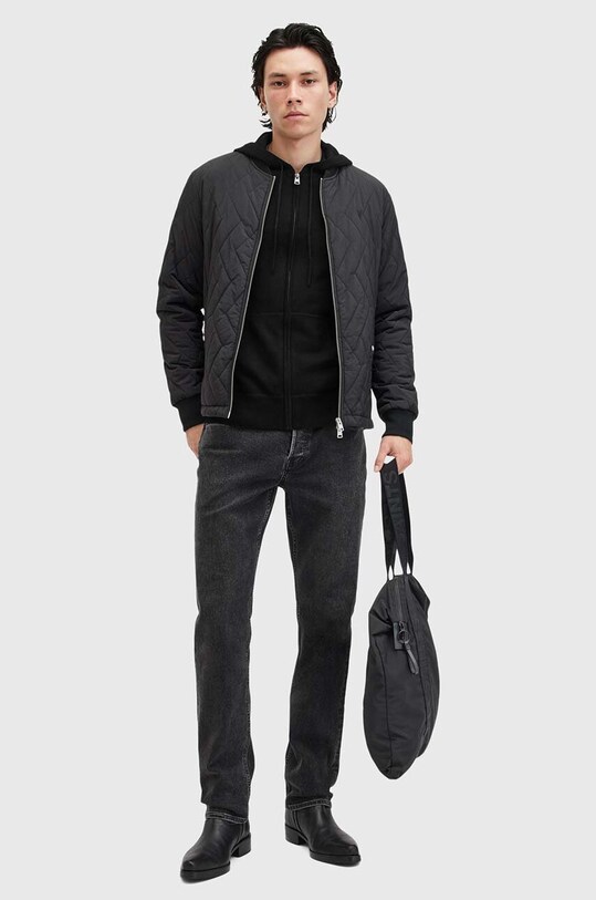 AllSaints bluza din lana MODE MERINO ZIP HOOD M084KB negru