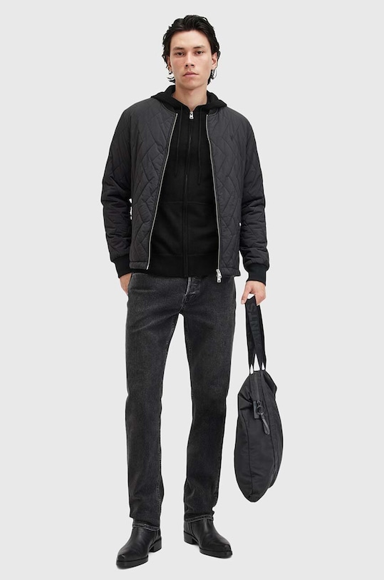 AllSaints bluza wełniana MODE MERINO ZIP HOOD M084KB czarny