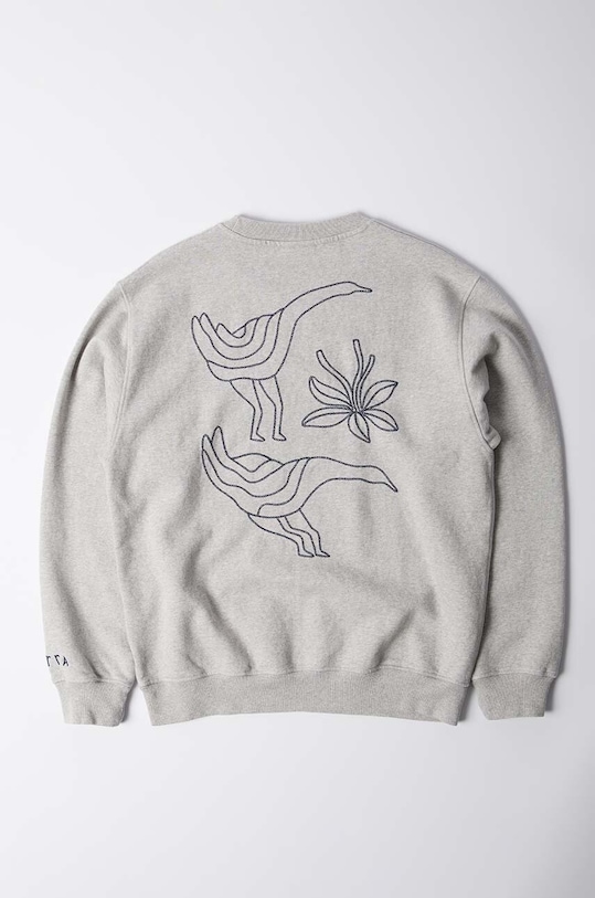 by Parra cotton sweatshirt Duck Attack 52120 gray AW24