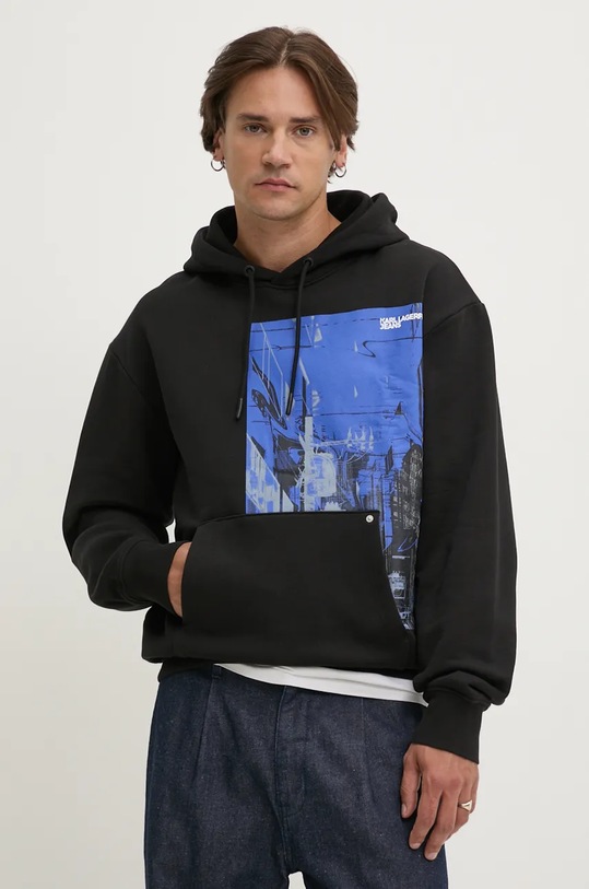 Karl Lagerfeld Jeans bluza bawełniana nadruk czarny 246D1806