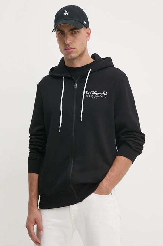 Mikina Karl Lagerfeld s kapucí černá 246M4401