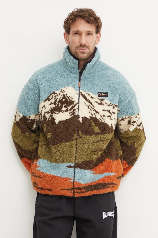 Флісова кофта Picture Hafdals без капюшона коричневий MSW411