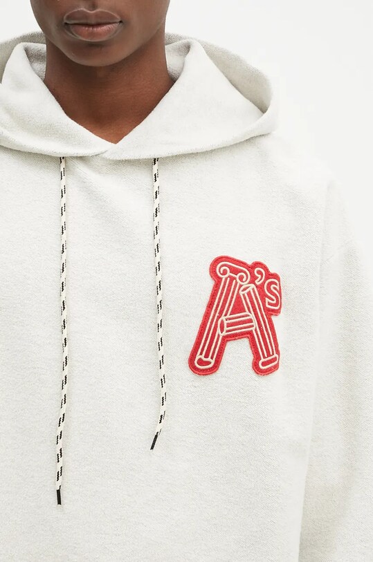 Bavlněná mikina Aries Reverse Column A Hoodie šedá AR2001202
