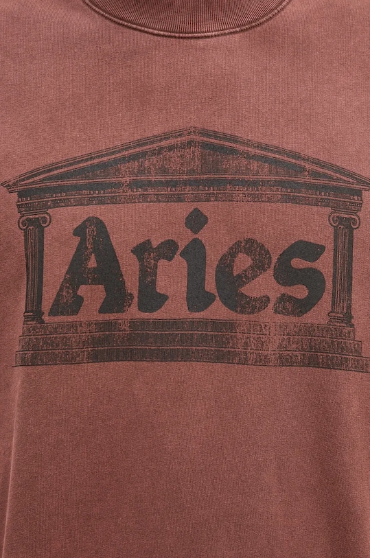 Pamučna dukserica Aries Aged Ancient Column Sweat bordo AR2003302