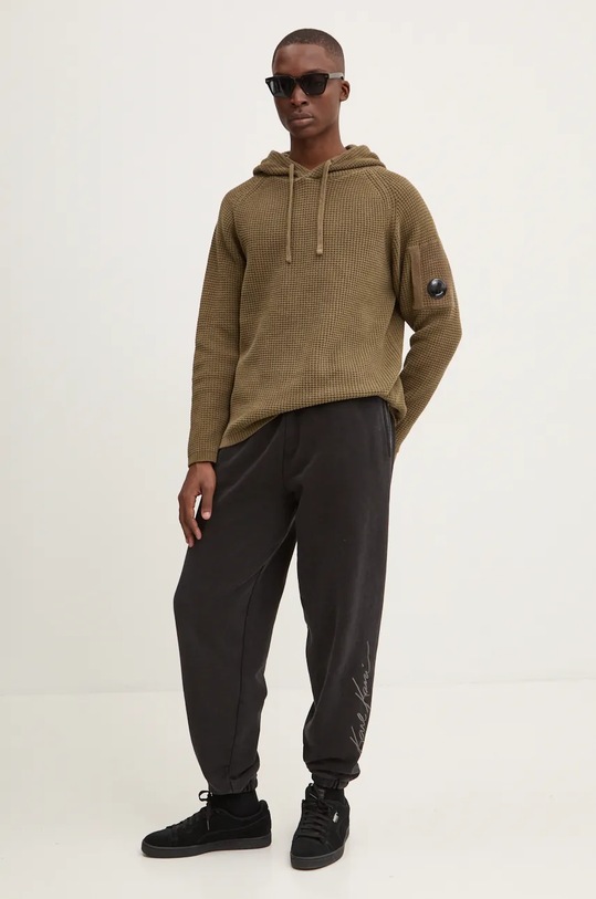 Bavlnený sveter C.P. Company 17CMKN238A005558G zelená AW24