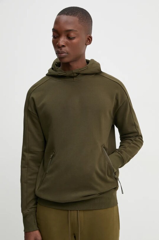 C.P. Company hanorac de bumbac uni verde 17CMSS026A005086W