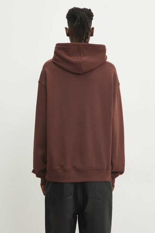 Ρούχα Βαμβακερή μπλούζα ICECREAM Woodgrain Running Dog Popover Hood IC24338 καφέ