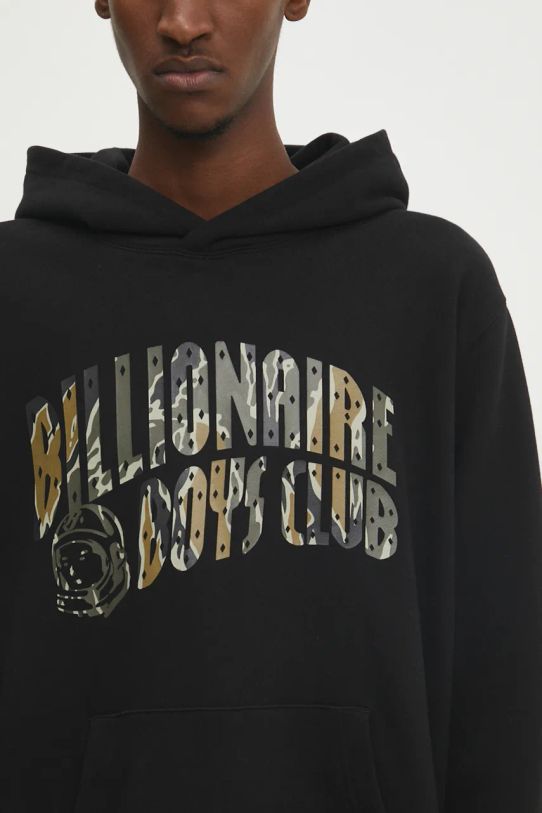 Bavlnená mikina Billionaire Boys Club Camo Arch Logo Popover Hood čierna B24336