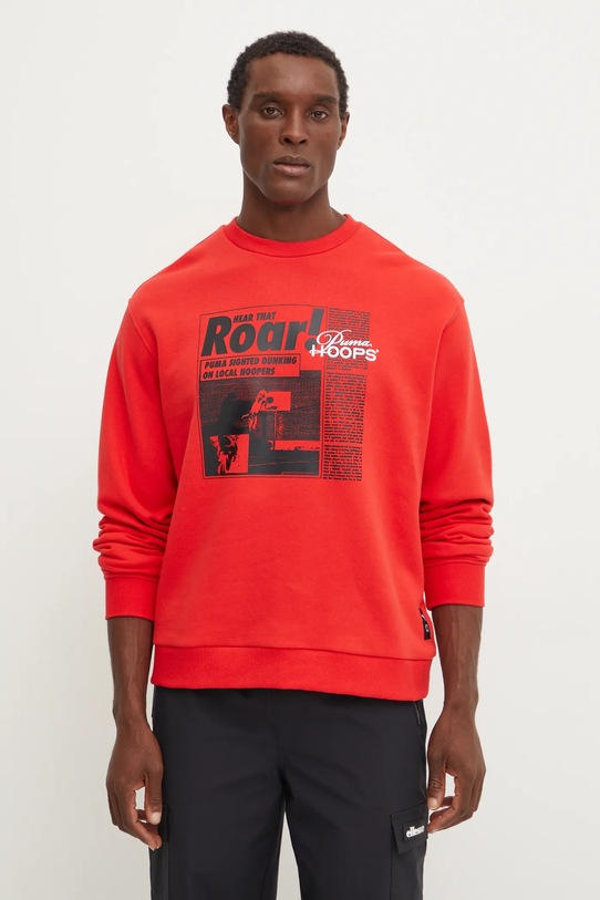 Ρούχα Βαμβακερή μπλούζα Puma 627162 κόκκινο
