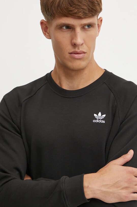 adidas Originals hanorac de bumbac negru IW5792