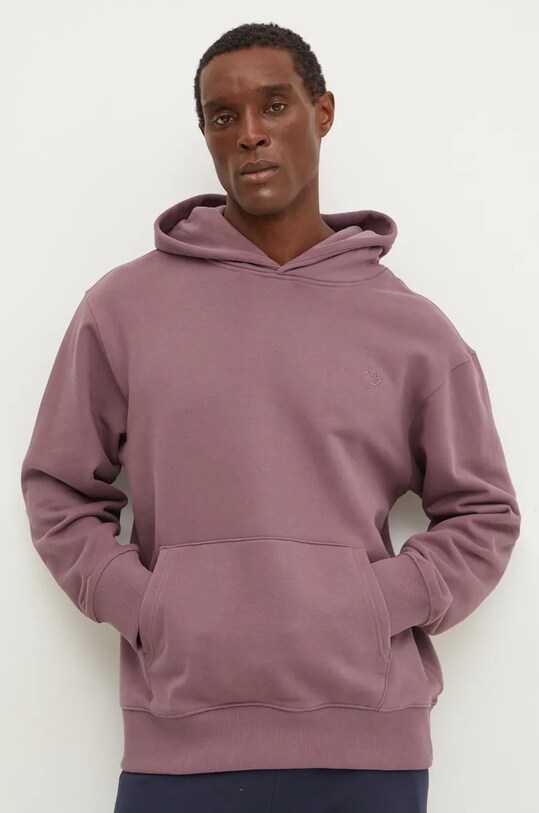 Хлопковая кофта adidas Originals с капюшоном розовый IX9809