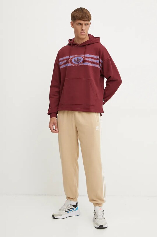 Хлопковая кофта adidas Originals JM0470 бордо AW24