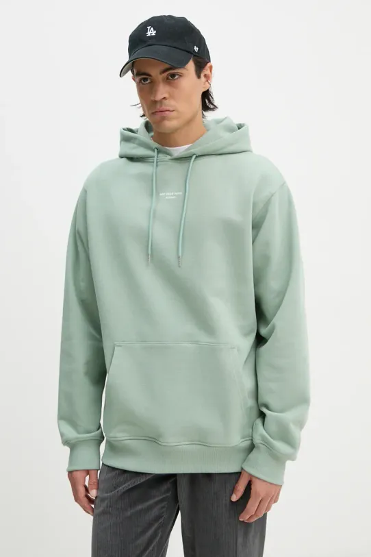 Drôle de Monsieur felpa in cotone Le Hoodie Slogan Classique semplice verde E.HO161.CO127.WG