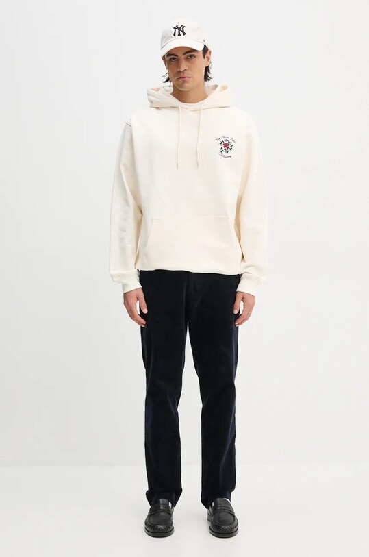 Drôle de Monsieur hanorac de bumbac Le Hoodie Slogan Fleurs E.HO169.CO127.CM bej AW24