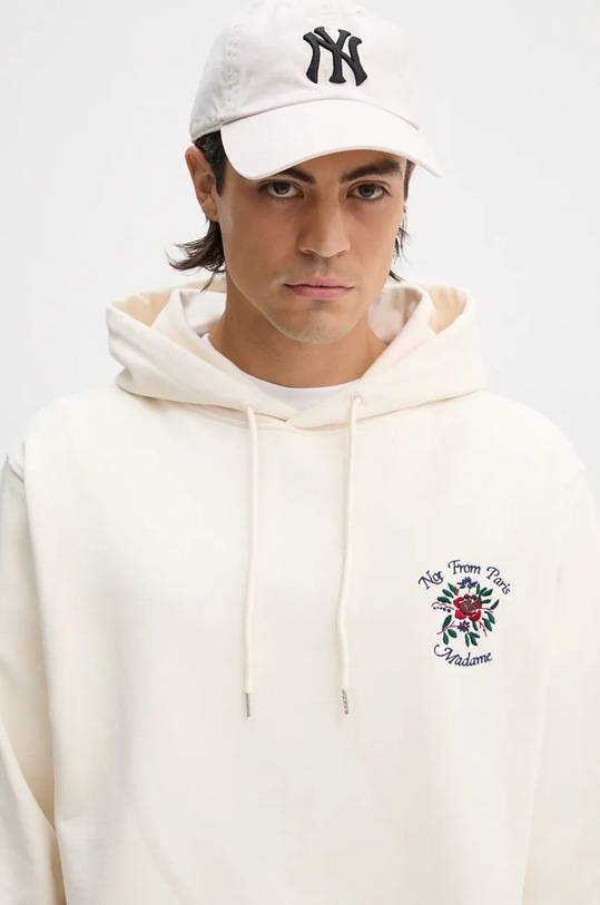 Drôle de Monsieur hanorac de bumbac Le Hoodie Slogan Fleurs bej E.HO169.CO127.CM