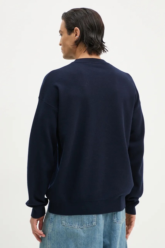 Oblečenie Vlnený sveter Drôle de Monsieur Le Maille Slogan Fleurs E.PO162.WO007.NY tmavomodrá