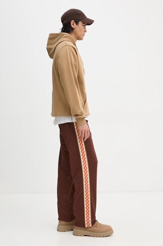 Bavlněná mikina Drôle de Monsieur Le Hoodie Slogan Calligraphy E.HO168.CO127.IBN hnědá AW24