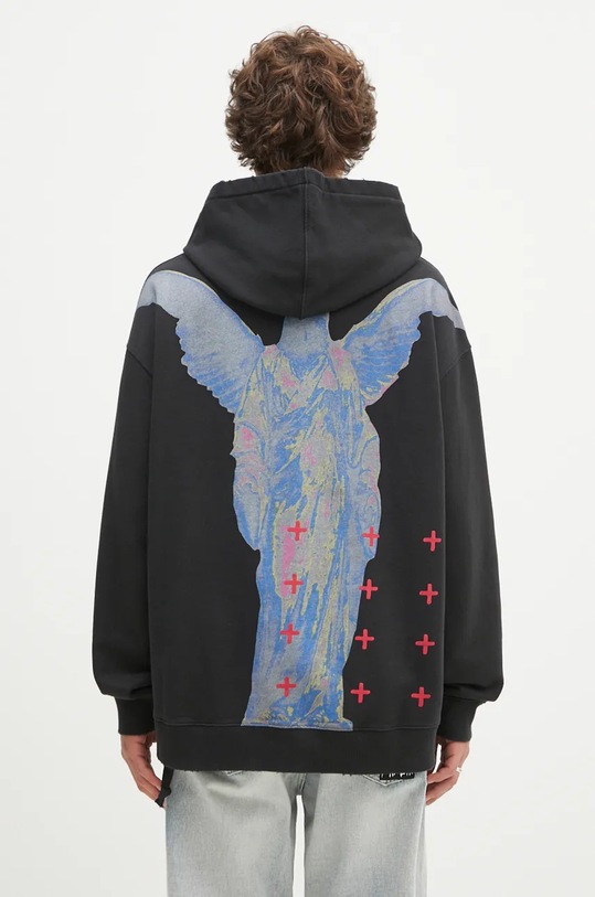 KSUBI felpa in cotone Sinners Biggie Hoodie sovrastampa nero MPF24FL001