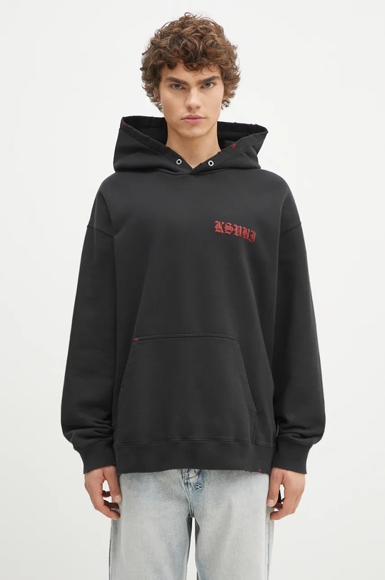 Abbigliamento KSUBI felpa in cotone Sinners Biggie Hoodie MPF24FL001 nero