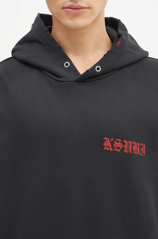 KSUBI felpa in cotone Sinners Biggie Hoodie nero MPF24FL001