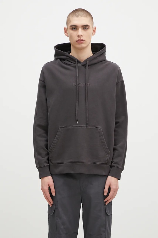 Βαμβακερή μπλούζα KSUBI Inverted Biggie Hoodie βαμβάκι γκρί MFA24FL009