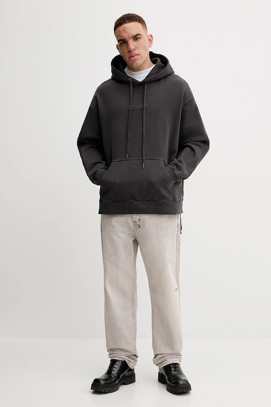 KSUBI hanorac de bumbac Inverted Biggie Hoodie MFA24FL009 gri AW24