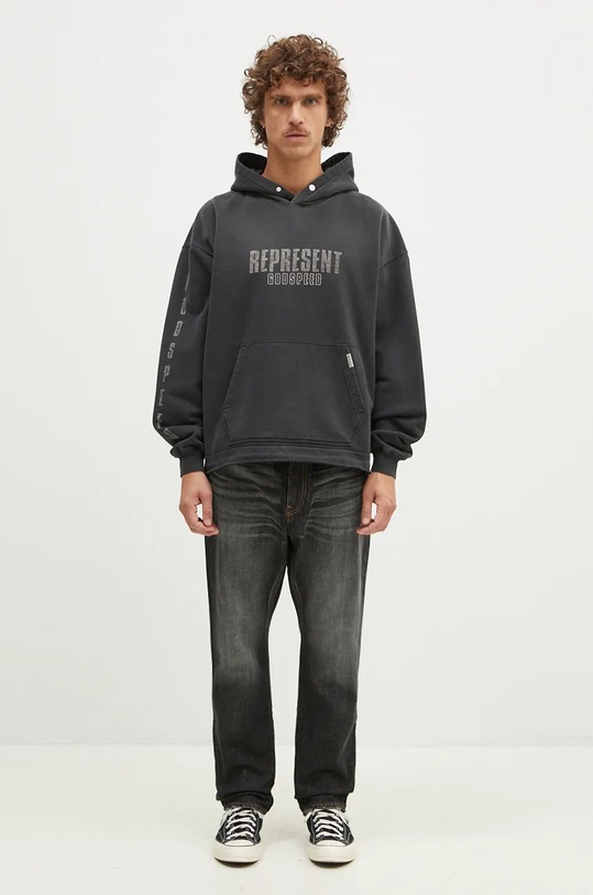 Represent cotton sweatshirt Godspeed Hoodie MLM4226.210 gray