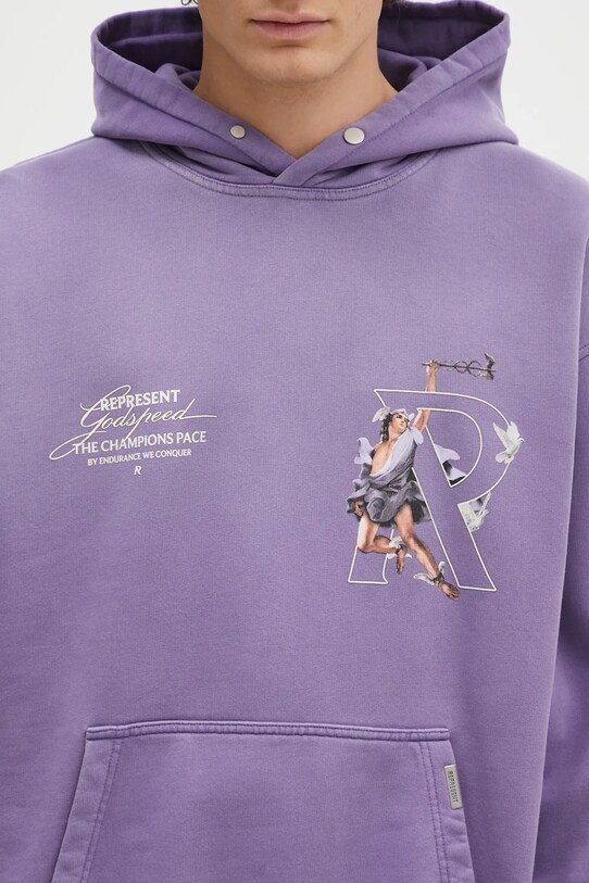 Хлопковая кофта Represent Hermes Hoodie фиолетовой MLM4230.057